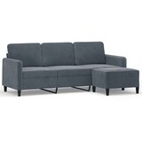 vidaXL Trosjed s tabureom tamnosivi 180 cm baršunasti | shoptok.hr