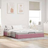vidaXL Otomanski posteljni okvir brez vzmetnice roza 180x200 cm žamet | Shoptok.si