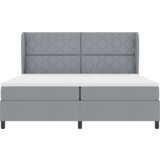 Box Spring postelja z vzmetnico - Svetlo siva, 200x200 cm Tkanina, (22051854) | Shoptok.si