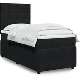 vidaXL Box spring postelja z vzmetnico črna 100x200 cm žamet | Shoptok.si