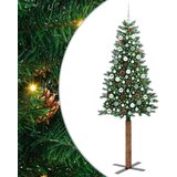 vidaXL Mršavo božićno drvce Zelena 210 cm PVC i čvrsto drvo bora | shoptok.hr