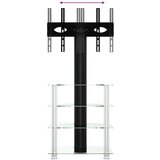  Kotno TV stojalo 4-nadstropno za 32-70" črno in srebrno | Shoptok.si