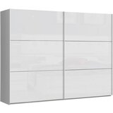 home24 omara z drsnimi vrati, bela, bela, visoki sijaj | Shoptok.si