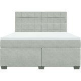 vidaXL Box spring postelja z vzmetnico svetlo siva 180x200 cm žamet | Shoptok.si