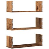 vidaXL Stenska polica 3 kosi starinski les 58x18x18 cm inženirski les | Shoptok.si