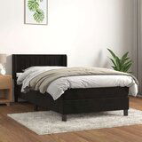 Box spring postelja z vzmetnico črna 80x200 cm žamet, (20725747) | Shoptok.si