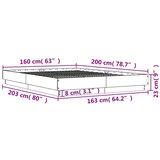  Okvir kreveta boja hrasta 160 x 200 cm od konstruiranog drva | shoptok.hr