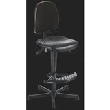 meychair Vrtljiv delovni stol, oblazinjen s PU-peno, nastavitev višine s plinsko vzmetjo, s talnimi drsniki in oporo za noge, nastavitev višine 570 - | Shoptok.si