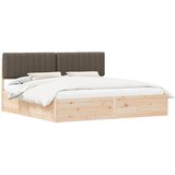  Krevetni okvir s tapiciranim uzglavljem Sivo-smeđa 200 x 200 cm | shoptok.hr