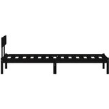  Okvir za krevet od masivne borovine crni 90 x 200 cm | shoptok.hr