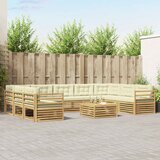  Set vanjskih sofa 10 kom. Bijela i krem Poliester | shoptok.hr