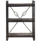 Furnova Knjižna omara 3-nadstropna črna 60x30x80 cm trden mangov les, (21933024) | Shoptok.si