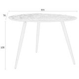 White Label Okrogla jedilna miza iz masivnega tika 76x111 cm Webster – | Shoptok.si