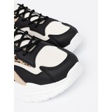 Shelvt Black and beige women's sneakers with a thick sole | shoptok.hr