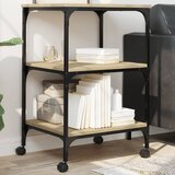 vidaXL Stalak za pisač 3 razine boja hrasta sonome 50x41x75 cm drveni | shoptok.hr