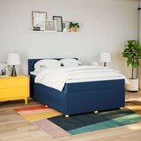 vidaXL Krevet s oprugama i madracem plavi 140x200 cm od tkanine | shoptok.hr