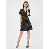 Koton Mini Dress Polka Dot Wrapped Short Sleeve Cene