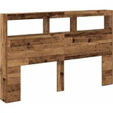 Ormarić za uzglavlje s LED svjetlima staro drvo 160x17x102 cm | shoptok.hr
