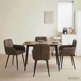 vidaXL Trpezarijske stolice 4 pcs Umetnička suknja koža Tamnosiva | shoptok.hr