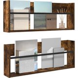 Polica za časopise Zidne 2 pcs Dimljeni hrast 80 x 12 x 30 cm | shoptok.hr