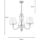 Brilagi Luster na lancu SONIA 3xE27/15W/230V prečnik 64 cm krem/patina | Eponuda.com