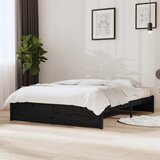  Okvir za krevet od masivnog drva crni 140 x 190 cm | shoptok.hr