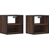 Maison Chic Stenski Dvo delni komplet Nočne omarice - Nočne mize rjavi hrast 40x31x39,5 cm, (21688074) Cene
