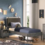Space gray KREVET (100x200 cm) SA FIOKOM I NOĆNI ORMARIĆ | Eponuda.com