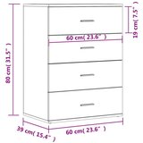  Komoda 2 kom siva boja betona 60x39x80 cm od konstruiranog drva | shoptok.hr