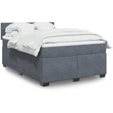 vidaXL Box spring postelja z vzmetnico temno siva 160x200 cm žamet Cene