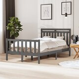 vidaXL Okvir za krevet od masivnog drva sivi 120 x 200 cm Cijene