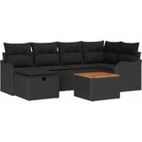  Sjedeća garnitura za vrt 7 kom. Crna poliratan 232,5 x 122,5 x 85 cm | Shoptok.si