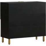 vidaXL Komoda črn 80x33x75 cm inženirski les | Shoptok.si