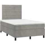  The Living Store Box spring postelja z vzmetnico svetlo siva 120x190 cm žamet - Box Spring Postelja, (21490267) | Shoptok.si
