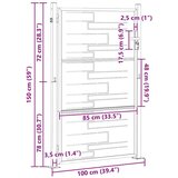  Dvorišna vrata - Vrtna vrata Srebrno 100 x 150 cm Nehrđajući čelik | shoptok.hr