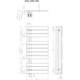  Vertaduro - Kupaonski radijator ZIVA sa termostatom, 500 W, 109 x 50 cm, bela | Eponuda.com