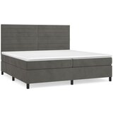  Krevet s oprugama i madracem tamnosivi 200x200 cm baršunasti | shoptok.hr