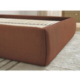 Bobochic Paris Oranžna oblazinjena zakonska postelja s prostorom za shranjevanje/brez vzglavja z letvenim dnom 160x200 cm Inera – | Shoptok.si