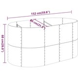  Povišena vrtna gredica od pocinčanog čelika 152x80x68 cm srebrna | shoptok.hr