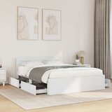  Okvir kreveta s uzglavljem bijeli 120x190 cm konstruirano drvo | shoptok.hr
