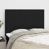  The Living Store Posteljno vzglavje 4 kosa črn 72x5x78/88 cm blago - Vzglavje, (21502639) | Shoptok.si