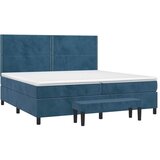  s oprugama i madracem tamnoplavi 200x200 cm baršunasti | shoptok.hr