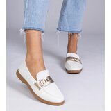 Gemre White eco-leather moccasins with rhinestones Berita | Shoptok.si