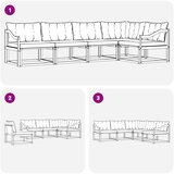  Set vanjskih sofa 5 kom. Prirodna i svijetlo siva Smeđa 325 x 166,5 x 73 cm | shoptok.hr
