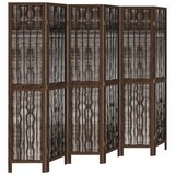  The Living Store Paravan 6-delni temno rjav trden les pavlovnije - Pregrada Za Prostor, (21442222) | Shoptok.si