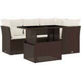 5-dijelni set vrtnih sofa s jastucima poliratan smeđi | shoptok.hr