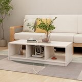 vidaXL Klubska mizica bela 110x50x34 cm trdna borovina Cene
