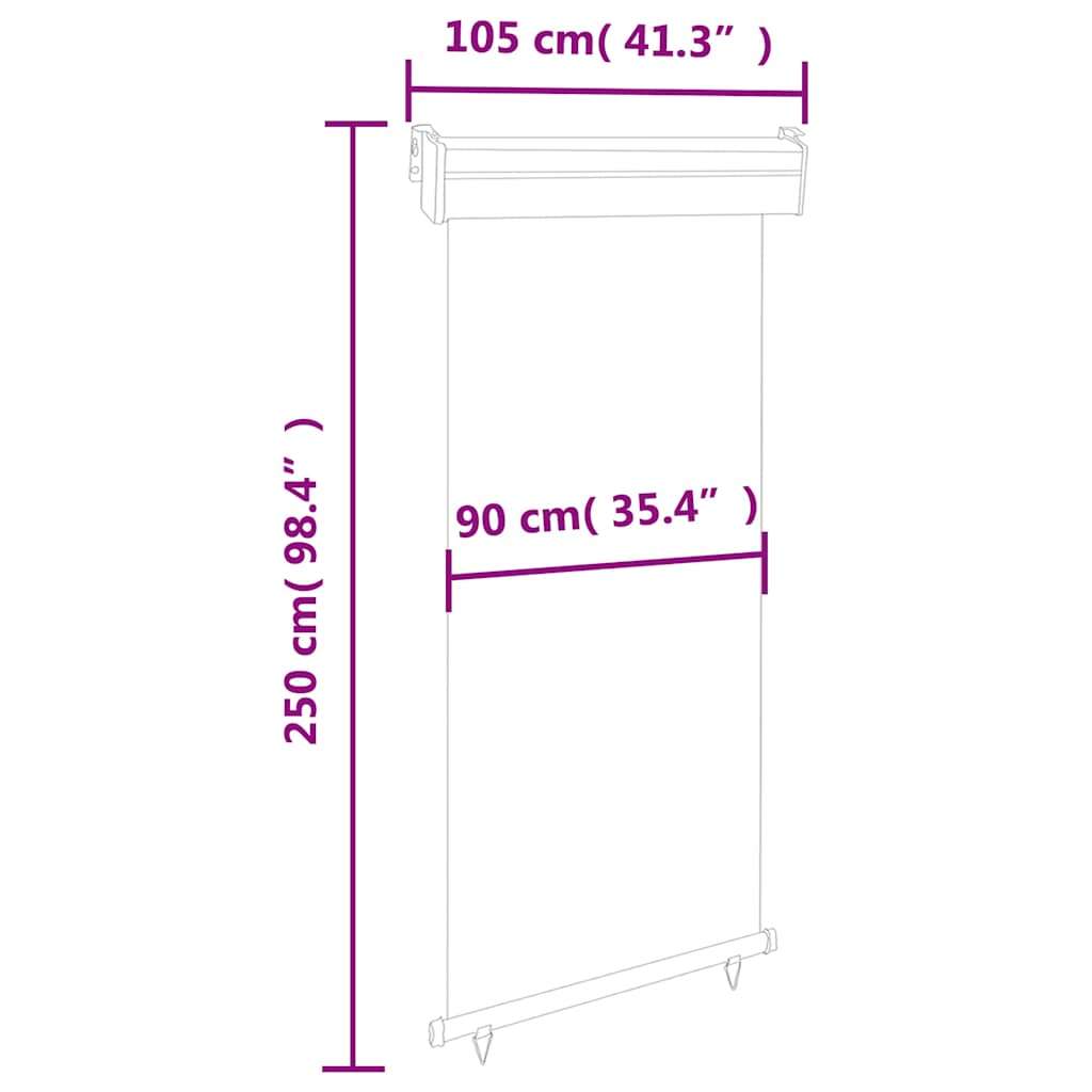 Balkonska stranska tenda 100x250 cm rjava, (20610503) | Shoptok.si