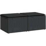 Maison Chic Seti vrtnega pohištva - Vrtna garnitura - Vrtni pohištvo set z blazinami 2-delna črn ratan/akacija, (21797476) | Shoptok.si
