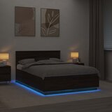  Krevetna konstrukcija S LED lampica Smeđi hrast 150 x 200 cm | Eponuda.ba